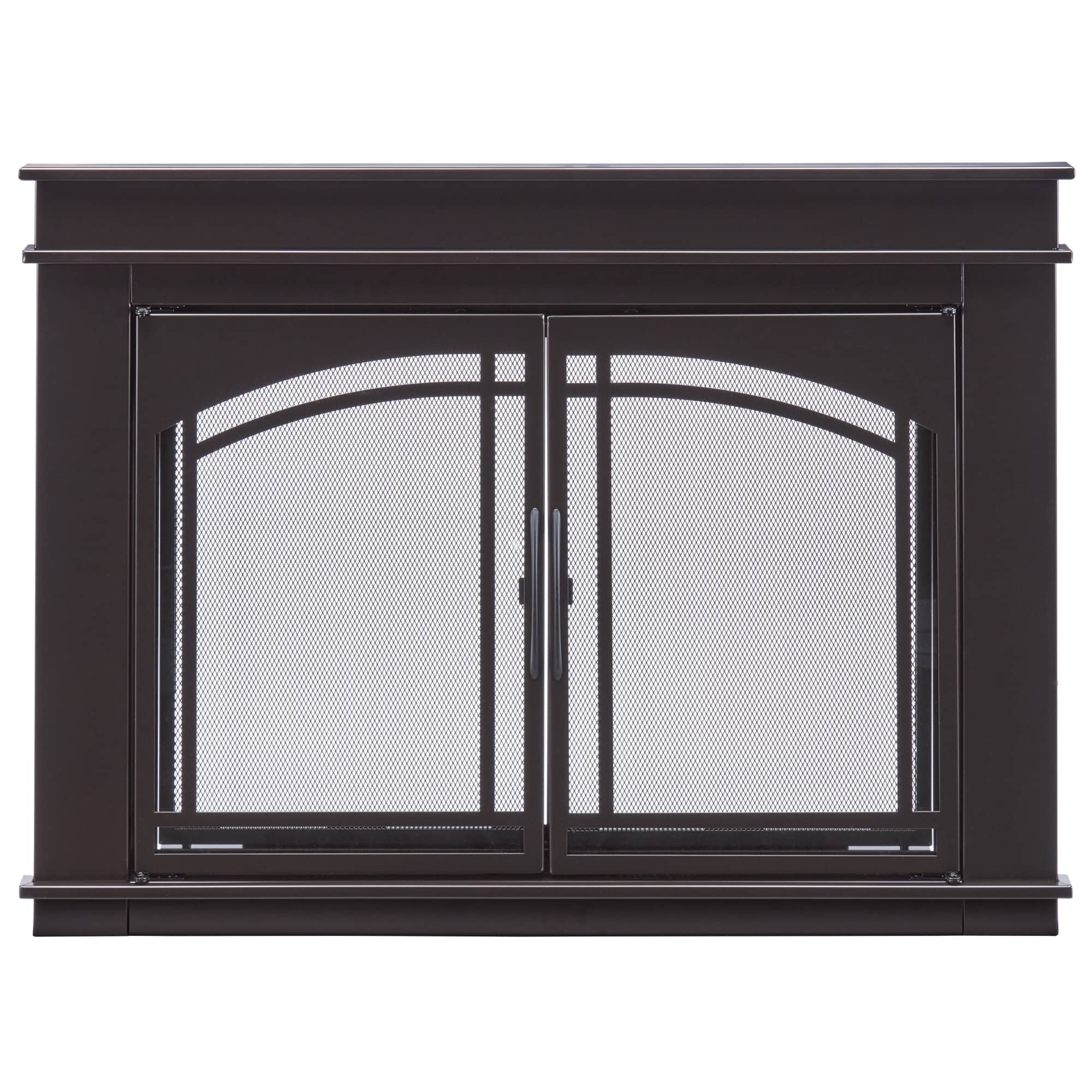 Duluth Forge Redmond Fireplace Glass Doors With Screen - Small, Black Finish - Model# RDFD-1SM